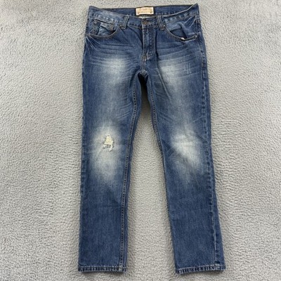 Ecko Unlimited Jeans Mens 32x31 Blue Slim Fit Baggy Streetwear Washed Denim