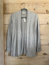 NWT Talbot  s Long Sleeve Gray Open Jersey Cardigan Jacket Pockets Sz XS