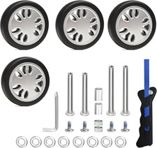 4PC Suitcase Replacement Wheels 2In Spinner Wheel Rubber Mute Flexible Smooth fo