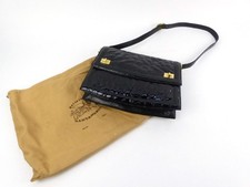 Santangelo Damen Handtasche Tasche Schultertasche Lackleder schwarz 70er (EB)