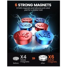 Car Phone Holder Mount Magnetic - Built-in 6 Strong Magnets