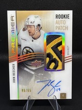 2023-24 UD Premier - Acetate Rookie Auto Patch John Beecher /65 Boston Bruins