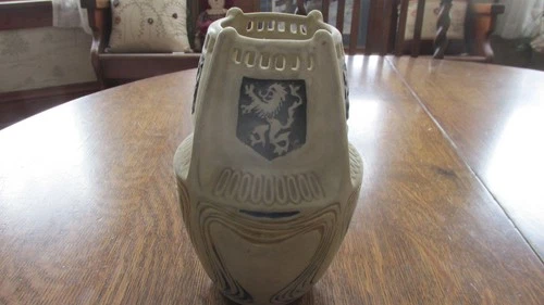 Weller Pottery Creamware Vase- Lions