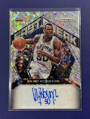 2020-21 Prizm David Robinson Fast Break Auto Silver Disco Prizm Refractor
