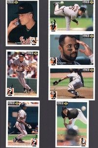1994 Upper Deck BALTIMORE ORIOLES Team Set (20 cards)