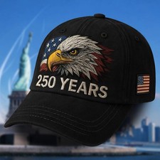 USA 250 Years Eagle Embroidered Hat 1776  2026 Patriotic Baseball Dad Cap