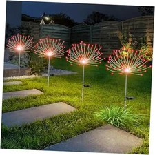  4 PCS Solar Firework Light, Outdoor Solar Garden Decorative Lights 4pack Red