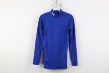 Under Armour Mens Small ColdGear Compression Mock Neck Long Sleeve T-Shirt Blue