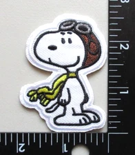 ⭐SNOOPY FLYING ACE PILOT SMILING CHARACTER IN PEANUTS EMBROIDERED IRON ON PATCH
