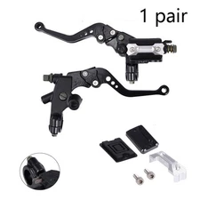 2Pcs 7/8" Universal Motorcycle Clutch Brake Master Cylinder Kit Reservoir Levers