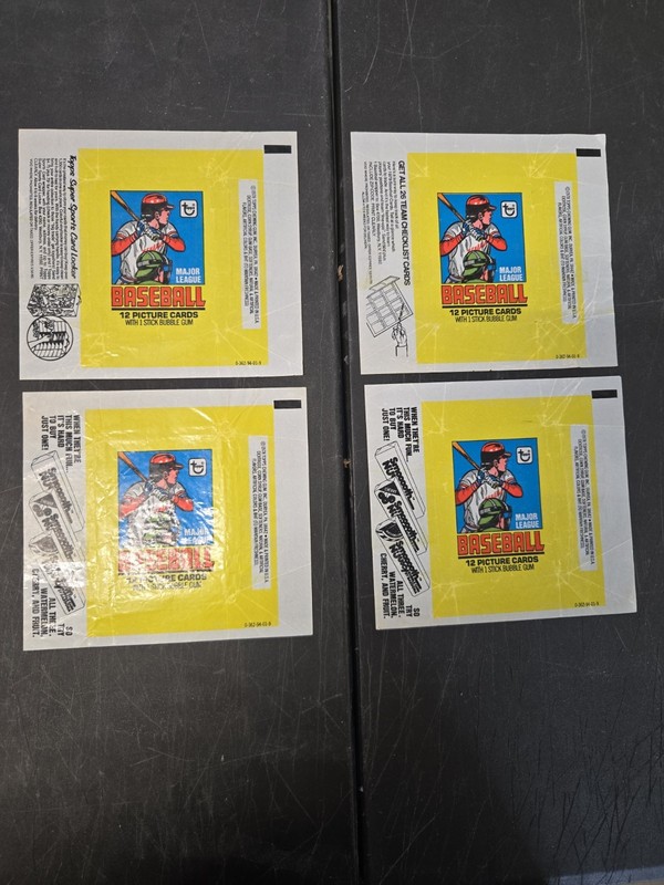 4 1979 Topps Empty Wax Pack Wrappers. Baseball. Nr.mint