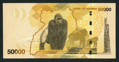 Uganda 50000 Shillings Gorilla Banknote UNC. Single 50k Ugandan