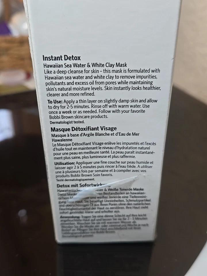 Bobbi Brown, desintoxicación instantánea, máscara, máscara de arcilla blanca, 2,5 fl oz, LEER Foto 3 de 4