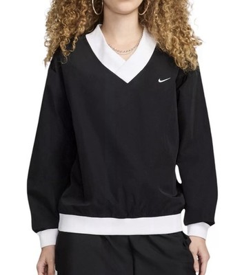 Nike XXL Women's Sportswear Essential Loose UV Woven Long-Sleeve V-Neck Top