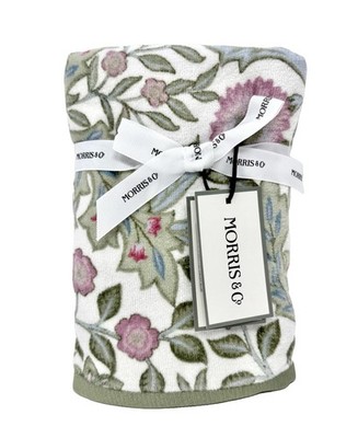 Morris & Co WILHELMINA Floral Cotton Velour 2 Pc Hand Towel Set NEW With Tag