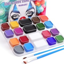 BOBISUKA 18 Color Water-Activated Cream Face Paint Palette, multicolor