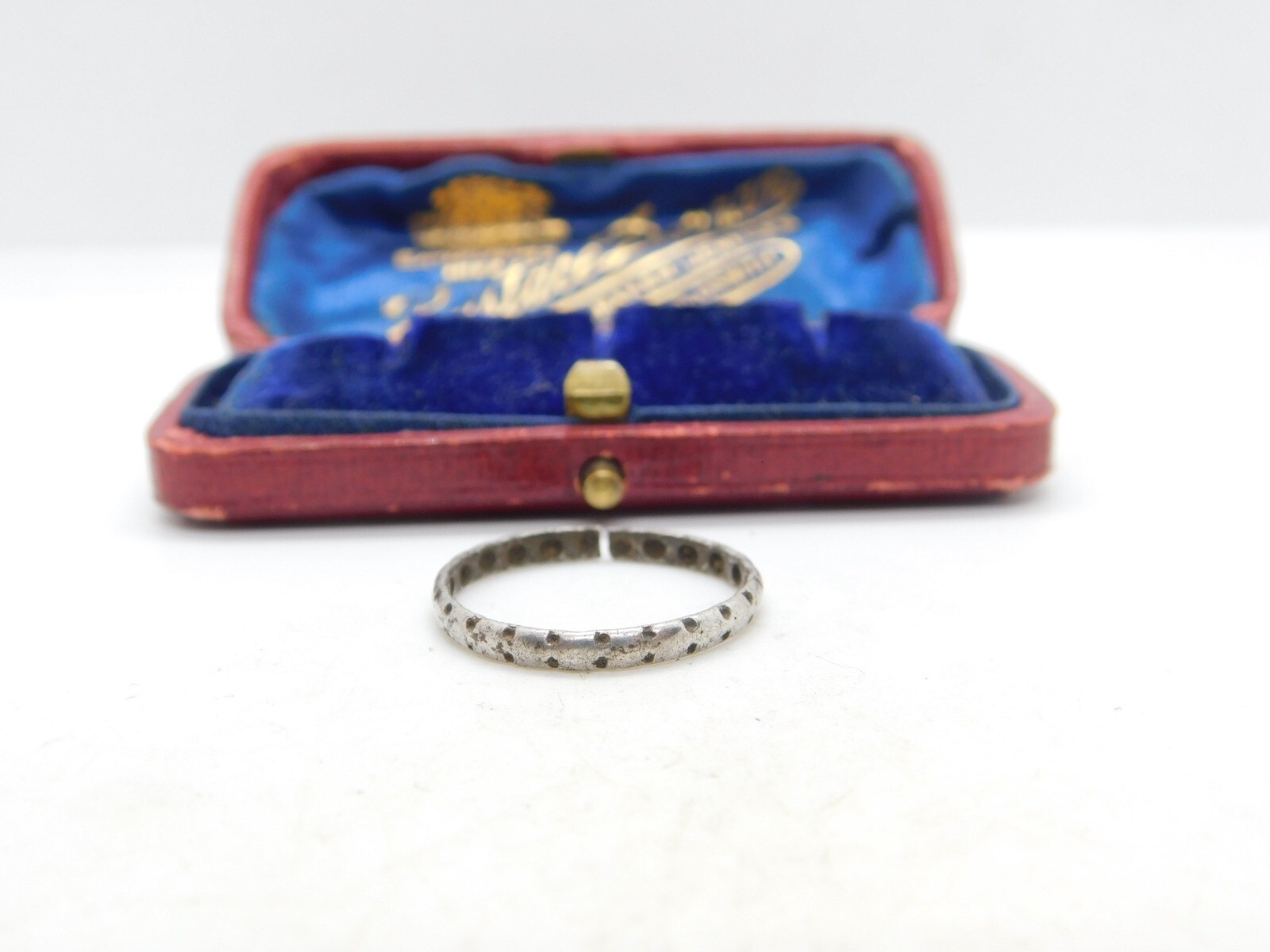 Sterling Silver Simple Textured Ring Vintage c197… - image 1