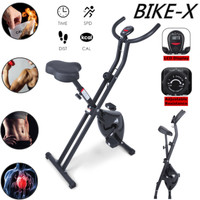 Indoor Folding Trainer Home Gym Exercise Bike/LCD Cycle Bicycle Fitness Workout