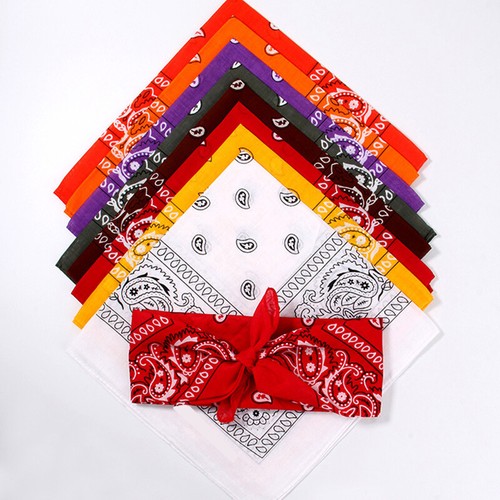 Bandana Kopftuch Paisley Uni Handgelenk Krawatte Gesicht Halstuch Maske Baumwolle Bandana - Bild 6 von 21