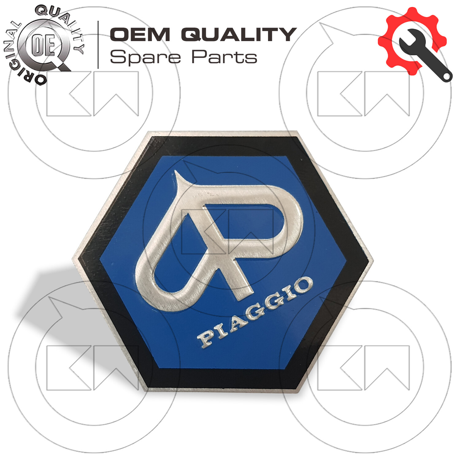 SCUDETTO FREGIO STEMMA NASELLO ESAGONALE ADESIVO VESPA PX 125 150 200 ARCOBALENO
