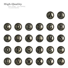 1-1/8" Antique Silver Letter Initial Alphabet Conchos Tack Screw Back Concho