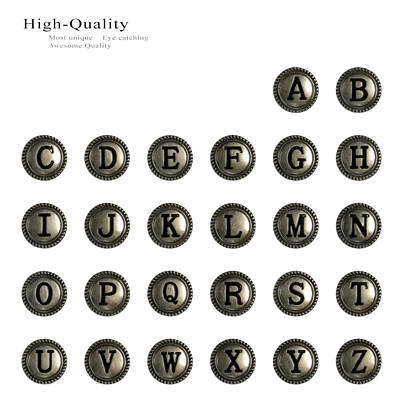 1-1/8'' Antique Silver Letter Initial Alphabet Conchos Tack Screw Back Concho