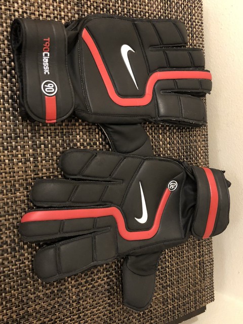 EUC NIKE T90 Training Classic Soccer Goalkeeper Gloves Unisex Size 11 BLACK RED | eBay