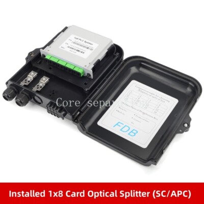 1x8 FTTH PLC Optical Splitter Outdoor Distribution Box Fiber Optic Terminal Box 