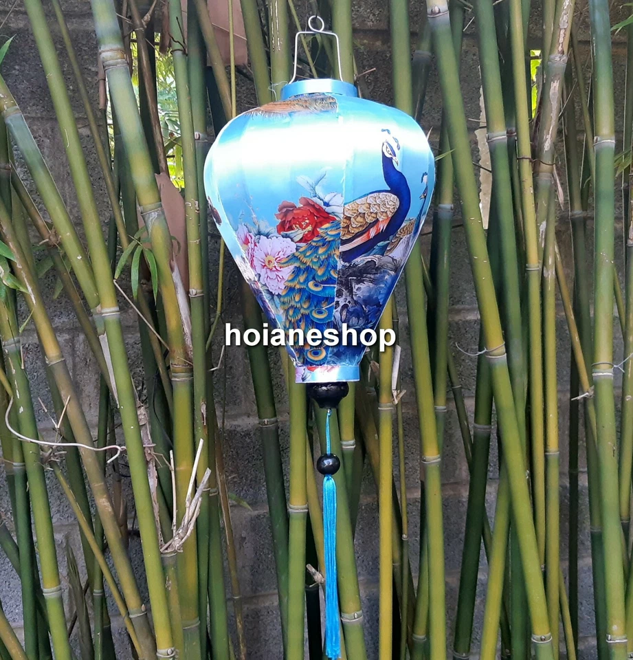 Lote de 16 piezas de linternas de seda HoiAn de 40 cm con estampado de flores en tela Foto 3 de 4