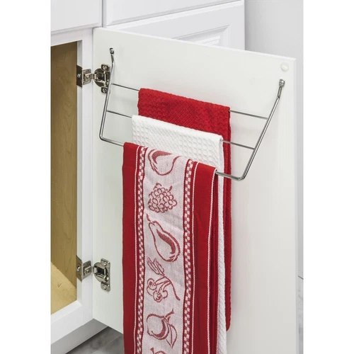 3-Tier Kitchen Cabinet Door Mount Towel Bar Holder Dishcloth Rack Bathroom Rag - Picture 4 of 7