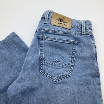 Alberto Super Stretch Blue Vintage Jeans Size 35 x 32 (Actual 33 x 27)