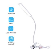 Kootion 5W White Flexible Metal Gooseneck Tube USB Clip On LED Desk Table Lamp