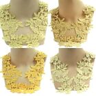 <!--F#f_0-->Yellow Lace Applique Pair Tan Lemon Sunflower Trim for Dance Costume Tutu #66<!--F/-->