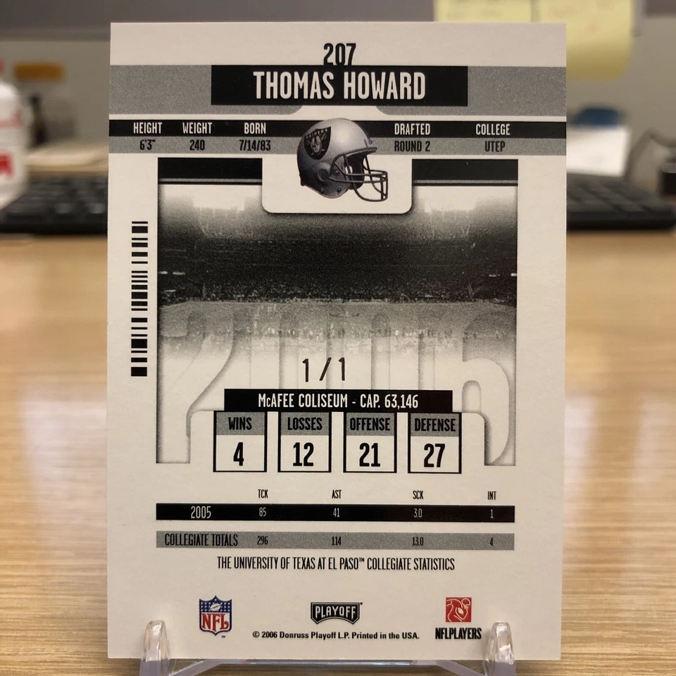 2006 Playoff Contenders Thomas Howard RC Championship Ticket Auto 1/1 One of One - Image 2 of 2