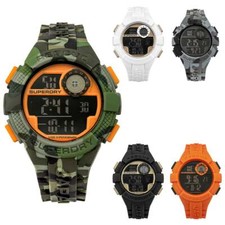 Image of Mens Wristwatch SUPERDRY RADAR SYG193 Silicone Camouflage Military Black White