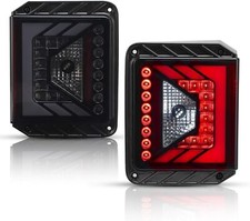 Smoked Led Rear Tail Lights Brake Lamps Pair For Jeep Wrangler Jk Jku 2007-2018