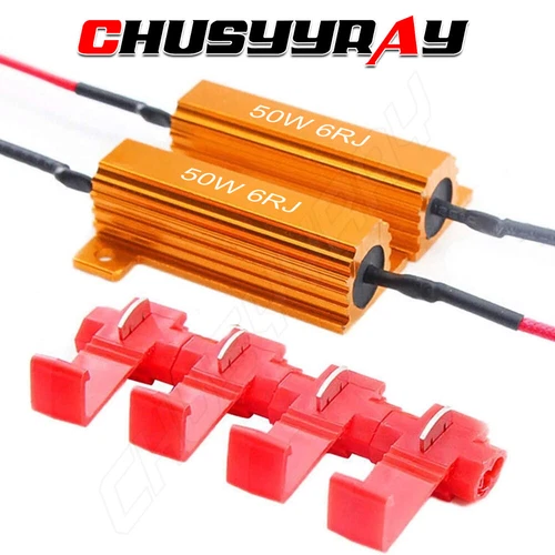 2 X Led Load In-Line Resistors 50w 6 Ohm For Led Rear Tail Lights Indicators