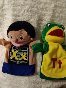 Lakeshore Alphabet Puppet Lot Of 2 Guc X And T Gently Used Condition Ebay