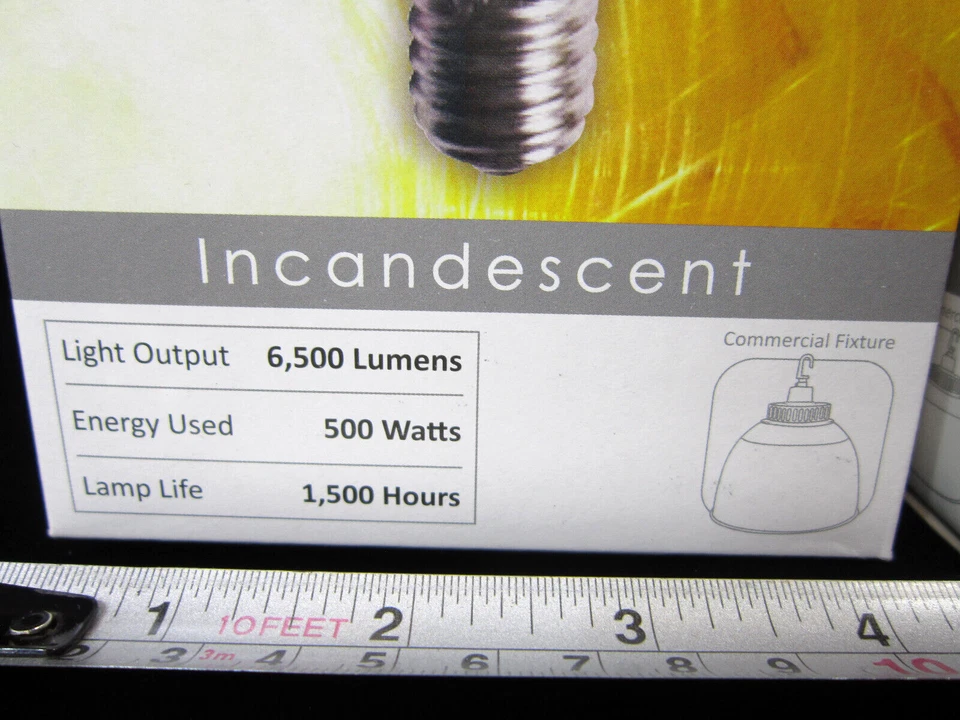 SUNLITE 500PS35/CL/MOG/3 500W 130V CLEAR Mogul Base LIGHT BULB 6500 Lumens - Image 3 of 4