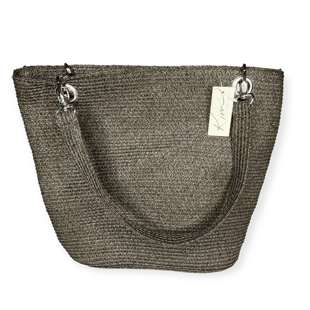 NEW Kim Rogers Belk Shoulder Bag Purse Handbag Brown Woven Silver