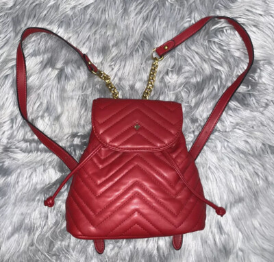 Stylish Red Quilted Mini Backpack s-l400.jpg main image 2