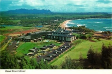 HI Postcard Kauai Resort Hotel Mid Century Polynesian Architecture Wailua River