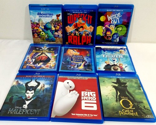 Disney Blu-ray Movies Lot of 9 Kids & Family Big Hero Maleficent Wrect It Ralph - Imagen 2 de 24