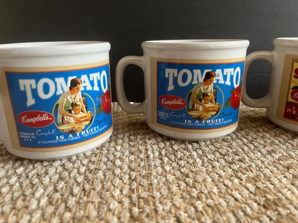 Campbell Soup Mugs Collectibles 2005 Banner Style Houston Harvest Set of 4 VTG - Image 3 of 4