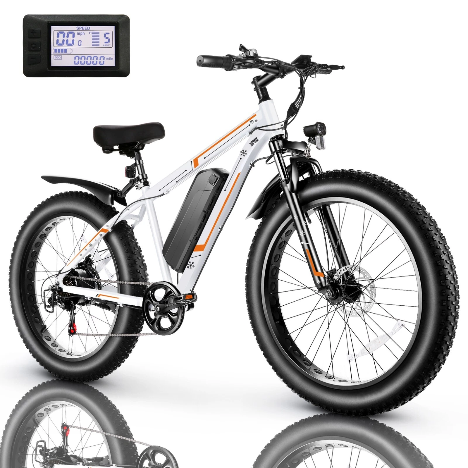 500W Adult Electric Bike Cruiser Bicycle 13AH 48V 26