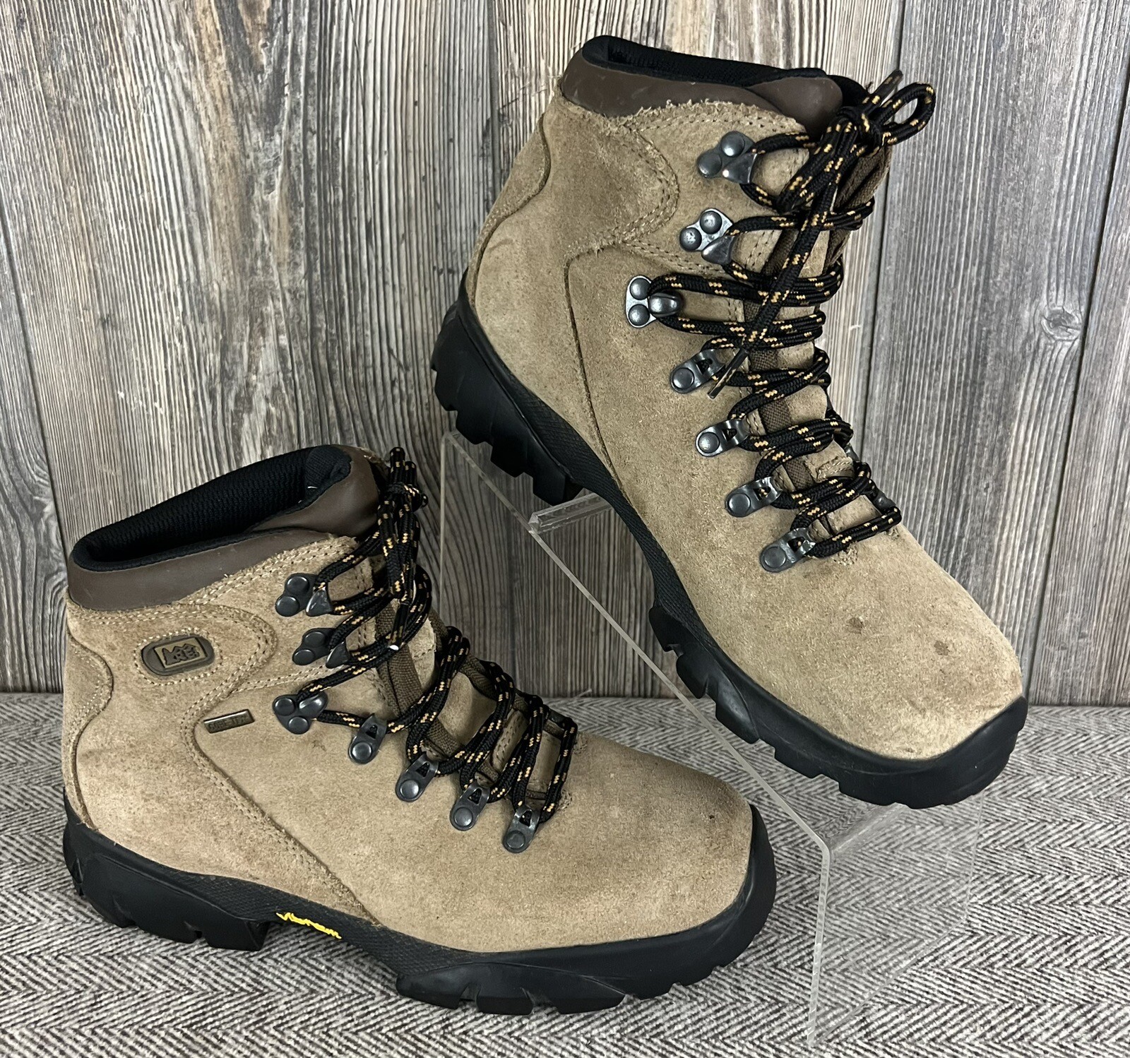 REI Monarch II Beige Lace Up Nubuck Leather Hiking Boots Women's 11 eBay