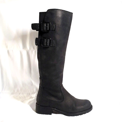 Clarks Kniestiefel schwarz Leder Absatz UK Größe 4