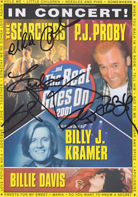 The Searchers & PJ Proby HAND SIGNED Flyer Autogramm, Love Potion No 9, Hold Me
