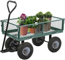 Garden Carts Yard Outdoor Wagons Heavy Duty Utility Steel Beach Lawn Yard Buggy