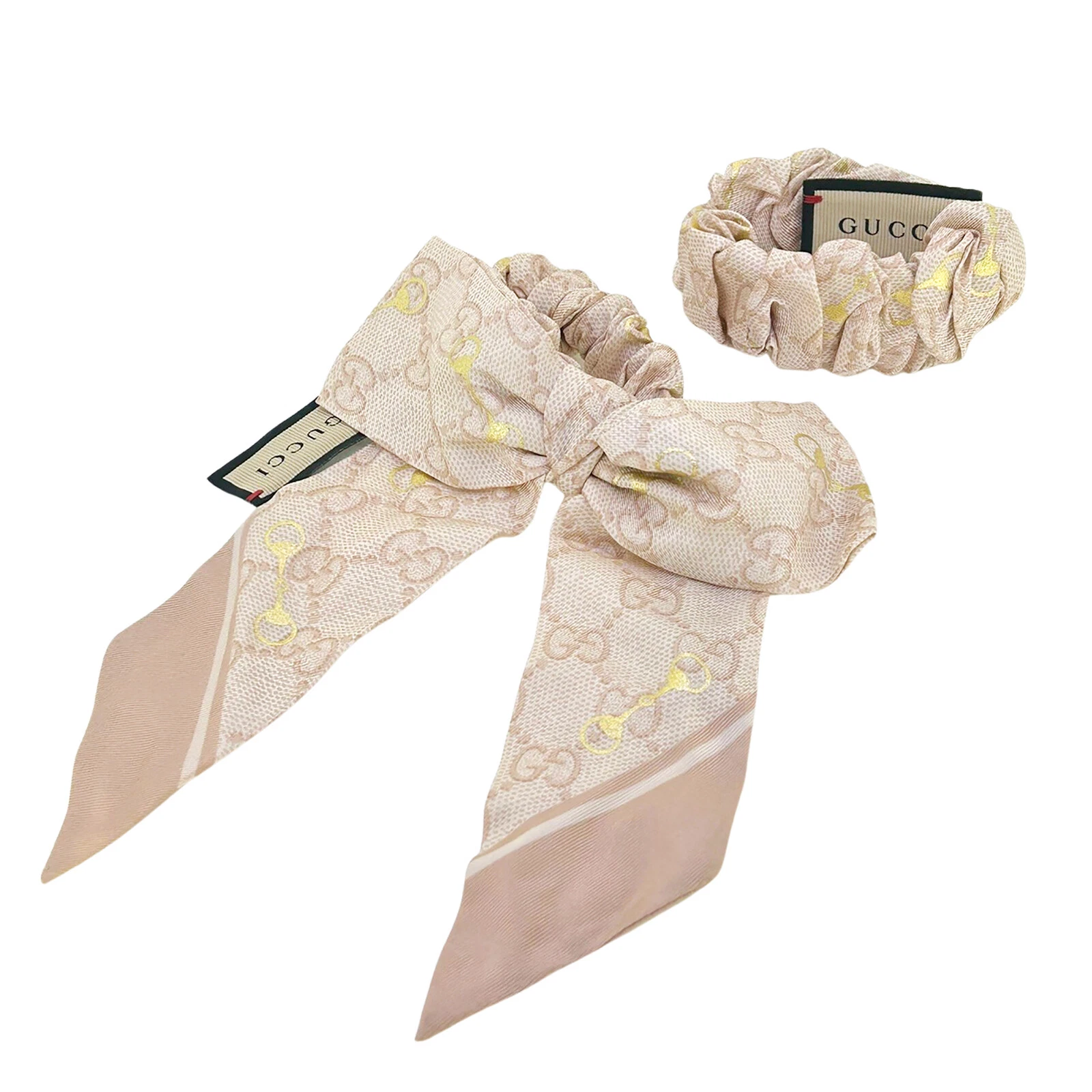 Produits de Beauté GUCCI GG Soie Scrunchie Accessoires Cheveux, Lot de 2 Rose & I...